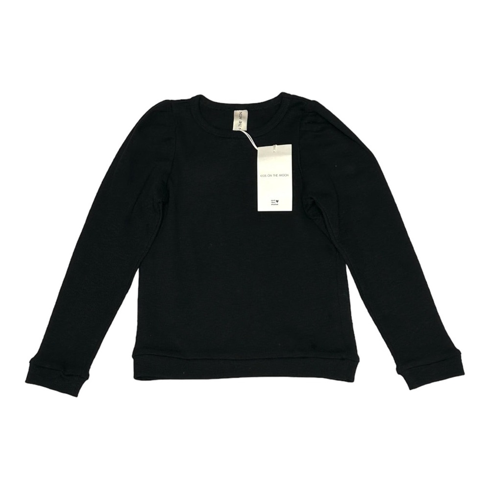 Black Kids Ribbed Puff Shirt With Tags
